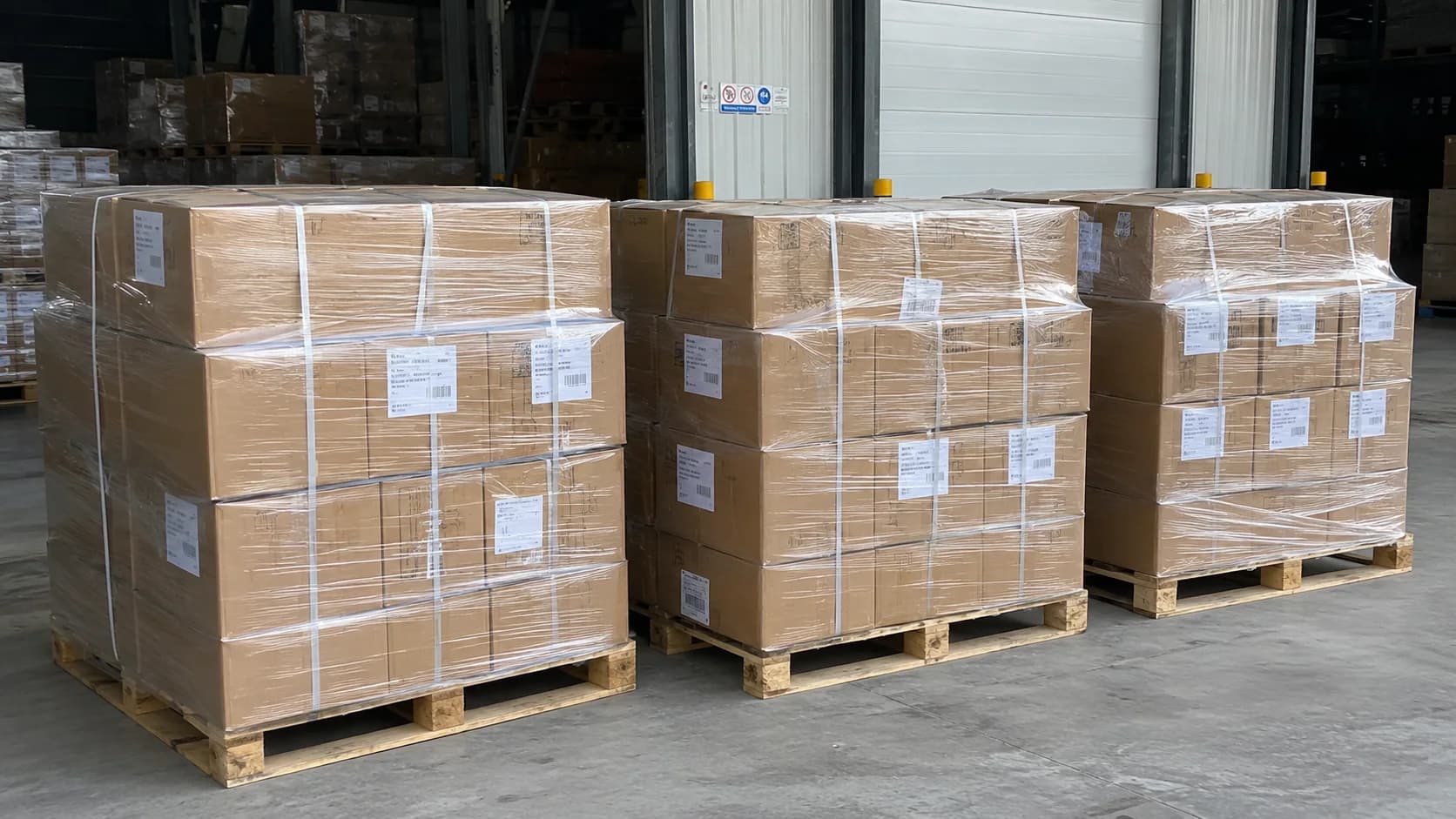 Korparts wholesale auto parts organized on export pallets